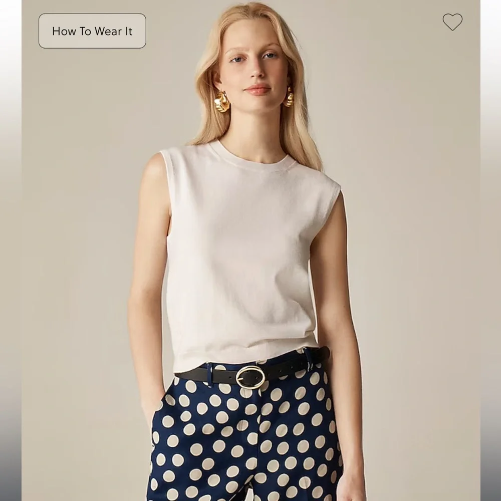 J.Crew Featherweight cashmere-blend cropped sweater shell